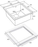 Комплект Мойка Paulmark Kroner PM214551-BG брашированное золото + Измельчитель Bone Crusher BC 610-AS
