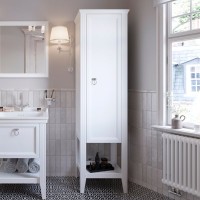 Шкаф пенал для ванной VitrA Valarte 55 матовый белый R