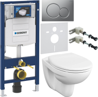 Комплект Унитаз подвесной VitrA S10 + Крышка S20 84-003-019 с микролифтом, петли хром + Инсталляция Geberit Duofix UP 320 111.300.00.5 + Кнопка Sigma 01 115.770.JQ.5 лакированная, матовый хром + Крепления 111.815.00.1 к стене + Звукоизоляция