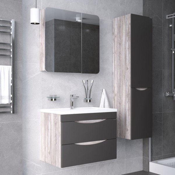 Мебель для ванной комнаты Grossman Талис 80 бетон пайн, графит