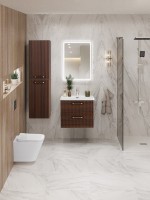 Тумба с раковиной BelBagno Due 50 ручки матовый атласный никель, noce