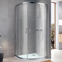 Душевой уголок Koller Pool Round R90RC 90х90, стекло прозрачное. профиль хром