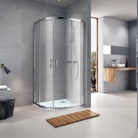 Душевой уголок Koller Pool Round R90RC 90х90, стекло прозрачное. профиль хром