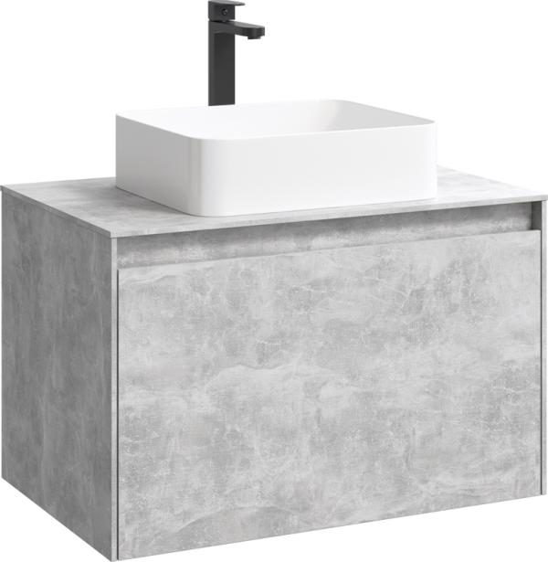 Тумба с раковиной Aqwella 5 stars Mobi 80 бетон светлый