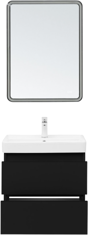 Тумба под раковину без столешницы Aquanet Вега 2.0 60 подвесная, черная матовая