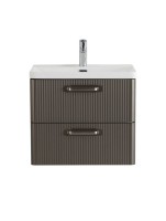 Мебель для ванной комнаты BelBagno Due 60 ручки матовый атласный никель, оружейная сталь