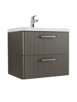 Мебель для ванной комнаты BelBagno Due 60 ручки матовый атласный никель, оружейная сталь