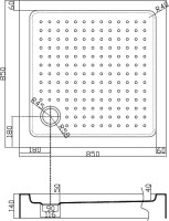 Поддон для душа Cezares Tray TRAY-A-A-85-15-W 85x85, с сифоном