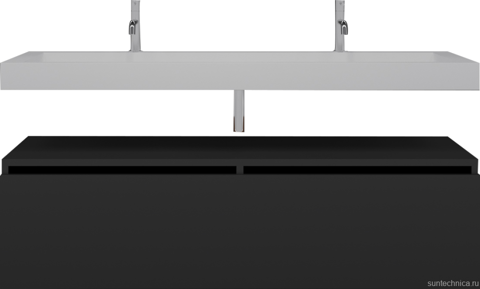 Тумба с раковиной Armadi Art Flat 140 подвесная, антрацит матовый