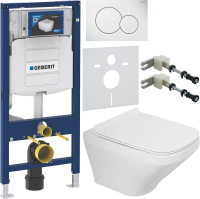 Комплект Унитаз подвесной BelBagno Sela BB3201CHR белый + Крышка BB3201SC белая + Инсталляция Geberit Duofix UP 320 111.300.00.5 + Кнопка Sigma 01 115.770.11.5 белая + Крепления 111.815.00.1 к стене + Звукоизоляция