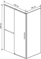 Душевой уголок Vincea Slim Soft VSR-1SS9014CL 140x90, профиль хром, стекло прозрачное