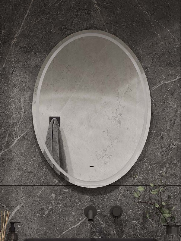 Зеркало CONTINENT Led Avalon 60х80 см, бесконтактный сенсор, с холодной подсветкой