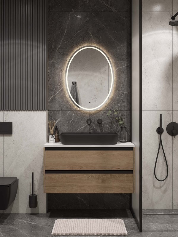 Зеркало CONTINENT Led Avalon 60х80 см, бесконтактный сенсор, с холодной подсветкой