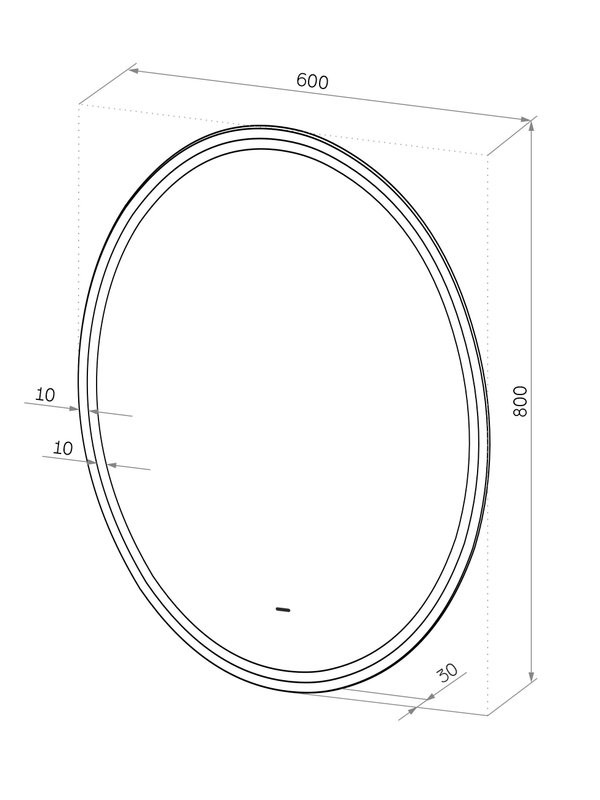 Зеркало CONTINENT Led Avalon 60х80 см, бесконтактный сенсор, с холодной подсветкой