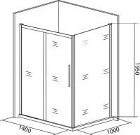 Душевой уголок Good Door Idea WTW+SP 140х100 см, профиль хром + очиститель для стекол