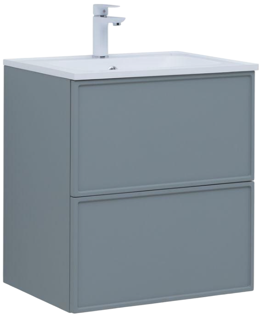 Тумба с раковиной Aquanet Арт 60 подвесная, мисти грин