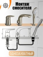 Смеситель на борт ванны Orange Otto M22-333ni никель