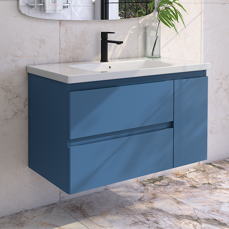 Тумба под раковину без столешницы Caprigo Forte 100 R подвесная, бриллиантово-синий
