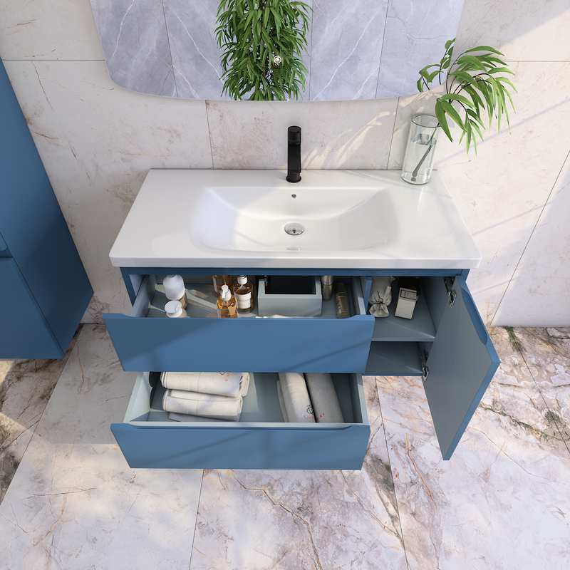 Тумба под раковину без столешницы Caprigo Forte 100 R подвесная, бриллиантово-синий