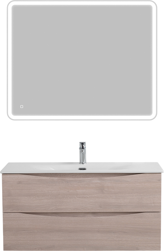 Мебель для ванной комнаты BelBagno Marino-cer-n 100 подвесная, rovere grigio