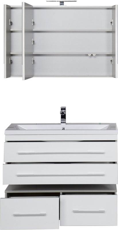 Зеркало-шкаф Aquanet Верона 100 белое