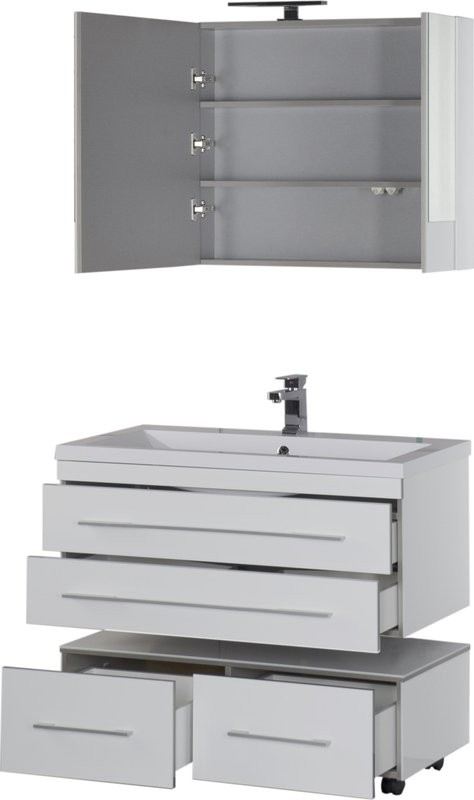 Зеркало-шкаф Aquanet Верона 100 белое