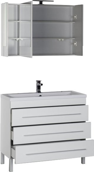 Зеркало-шкаф Aquanet Верона 100 белое