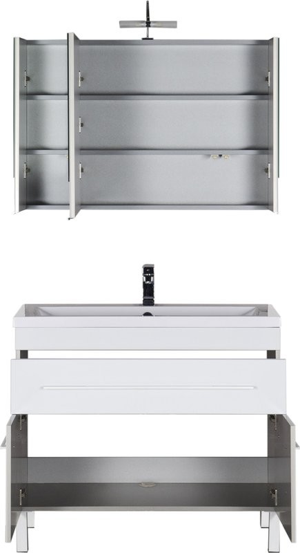 Зеркало-шкаф Aquanet Верона 100 белое