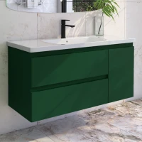 Тумба с раковиной Caprigo Forte 120 R подвесная, бутылочное стекло