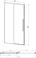 Душевая дверь в нишу Vincea Slim-N VDS-4SN120CLB 120 см, профиль черный