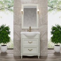 Мебель для ванной комнаты ValenHouse Эллина 65 слоновая кость, 2 ящика, ручки бронза