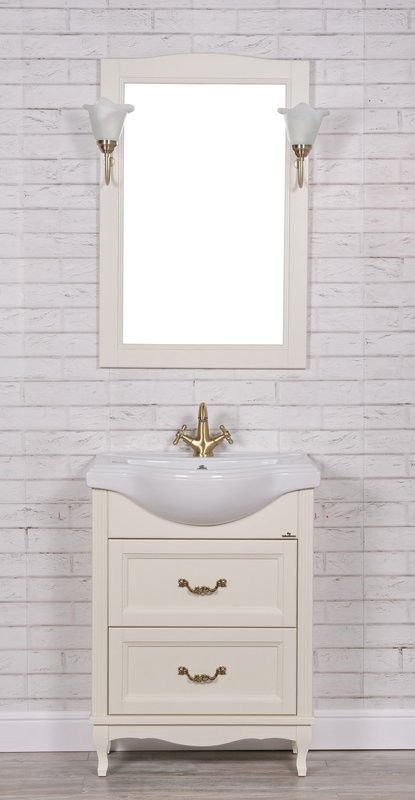 Мебель для ванной комнаты ValenHouse Эллина 65 слоновая кость, 2 ящика, ручки бронза