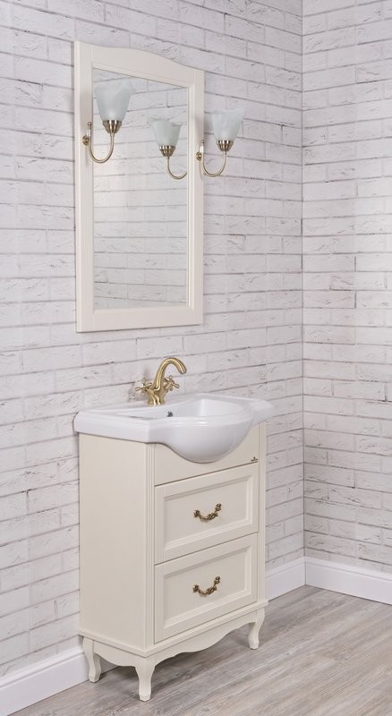 Мебель для ванной комнаты ValenHouse Эллина 65 слоновая кость, 2 ящика, ручки бронза