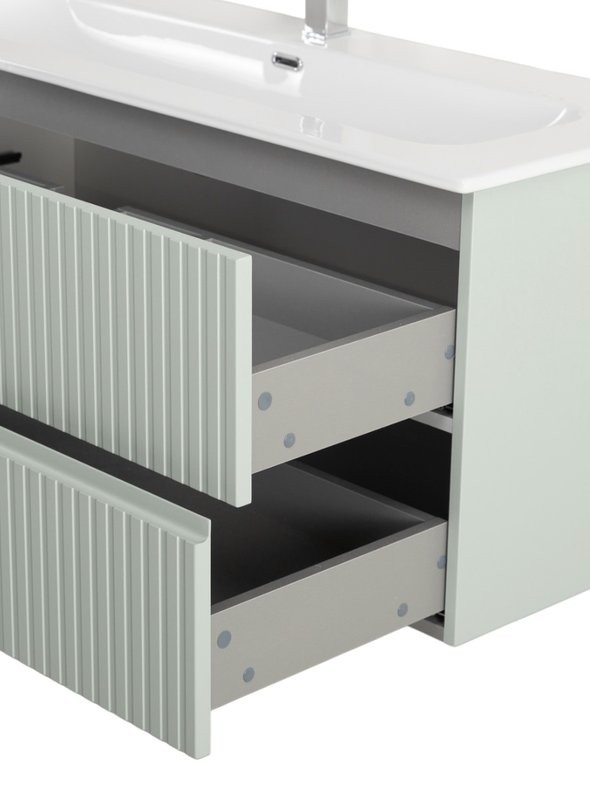 Тумба под раковину без столешницы Cezares Duet-n 120 подвесная, 2 ящика, жемчужная зеленая