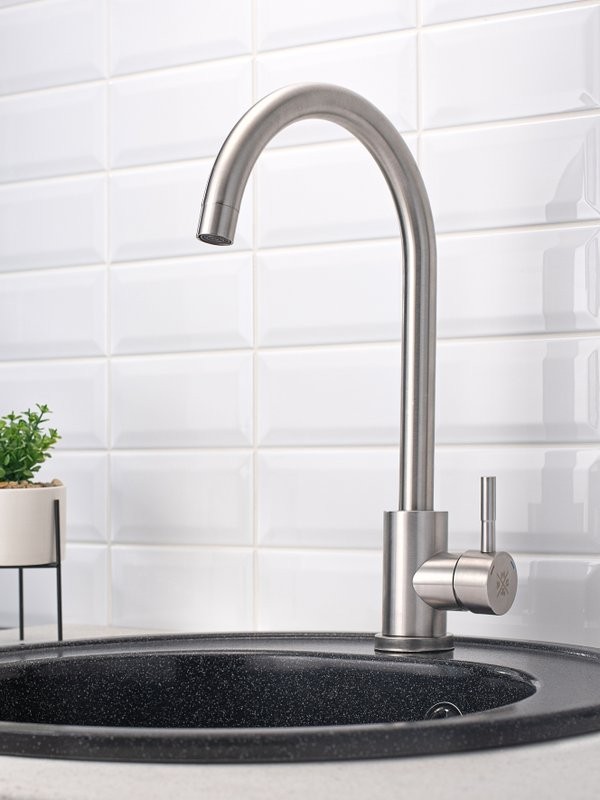 Смеситель для кухни РМС SUS124-017FL нержавеющая сталь