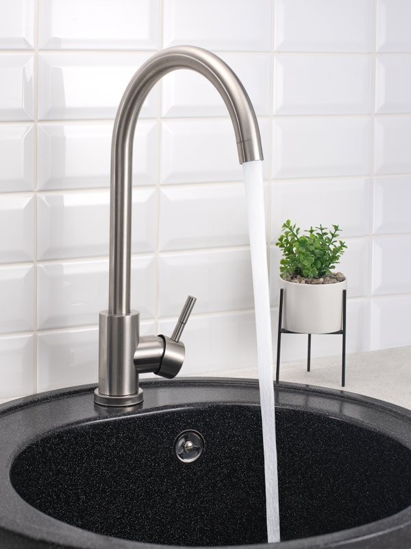 Смеситель для кухни РМС SUS124-017FL нержавеющая сталь