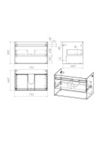 Тумба с раковиной Teymi Vitra 75 дуб, графит волна