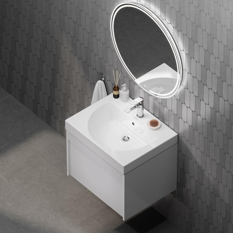 Тумба под раковину KERAMA MARAZZI Modula 60 подвесная, белая глянцевая