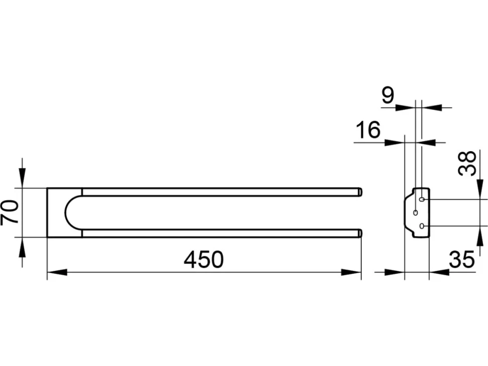 Держатель для полотенец Keuco Collection Moll 12718 нержавеющая сталь finish