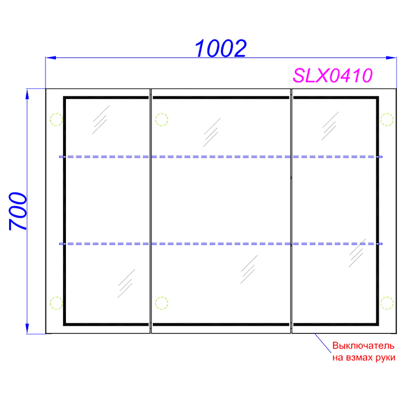 Зеркало-шкаф Aqwella Simplex 100 с подсветкой