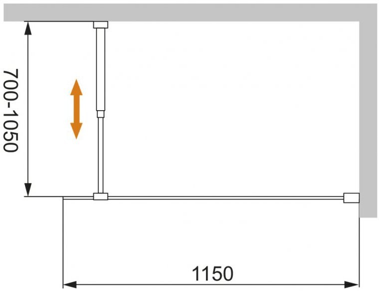 Душевая перегородка Cezares Liberta -L-1-115-C-Cr