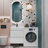 Тумба с раковиной Vigo Urban 60 L 2 ящика, под стиральную машину, белая