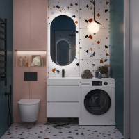 Тумба с раковиной Vigo Urban 60 L 2 ящика, под стиральную машину, белая