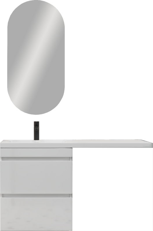 Тумба с раковиной Vigo Urban 60 L 2 ящика, под стиральную машину, белая