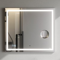 Зеркало AM.PM Gem 80 с LED-подсветкой, часами и косметическим зеркалом