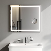 Зеркало AM.PM Gem 80 с LED-подсветкой, часами и косметическим зеркалом