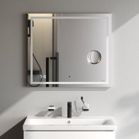 Зеркало AM.PM Gem 80 с LED-подсветкой, часами и косметическим зеркалом