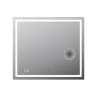 Зеркало AM.PM Gem 80 с LED-подсветкой, часами и косметическим зеркалом