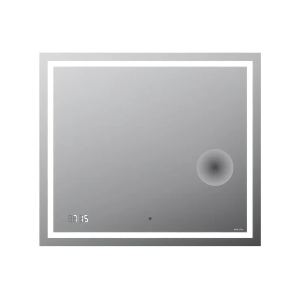 Зеркало AM.PM Gem 80 с LED-подсветкой, часами и косметическим зеркалом