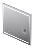 Зеркало AM.PM Gem 80 с LED-подсветкой, часами и косметическим зеркалом